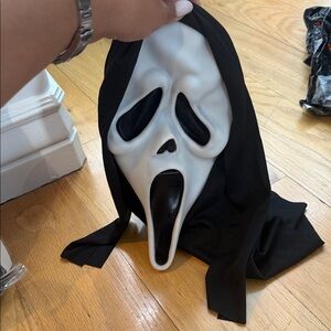 Kids Ghost Face Costume with Black and White Mask